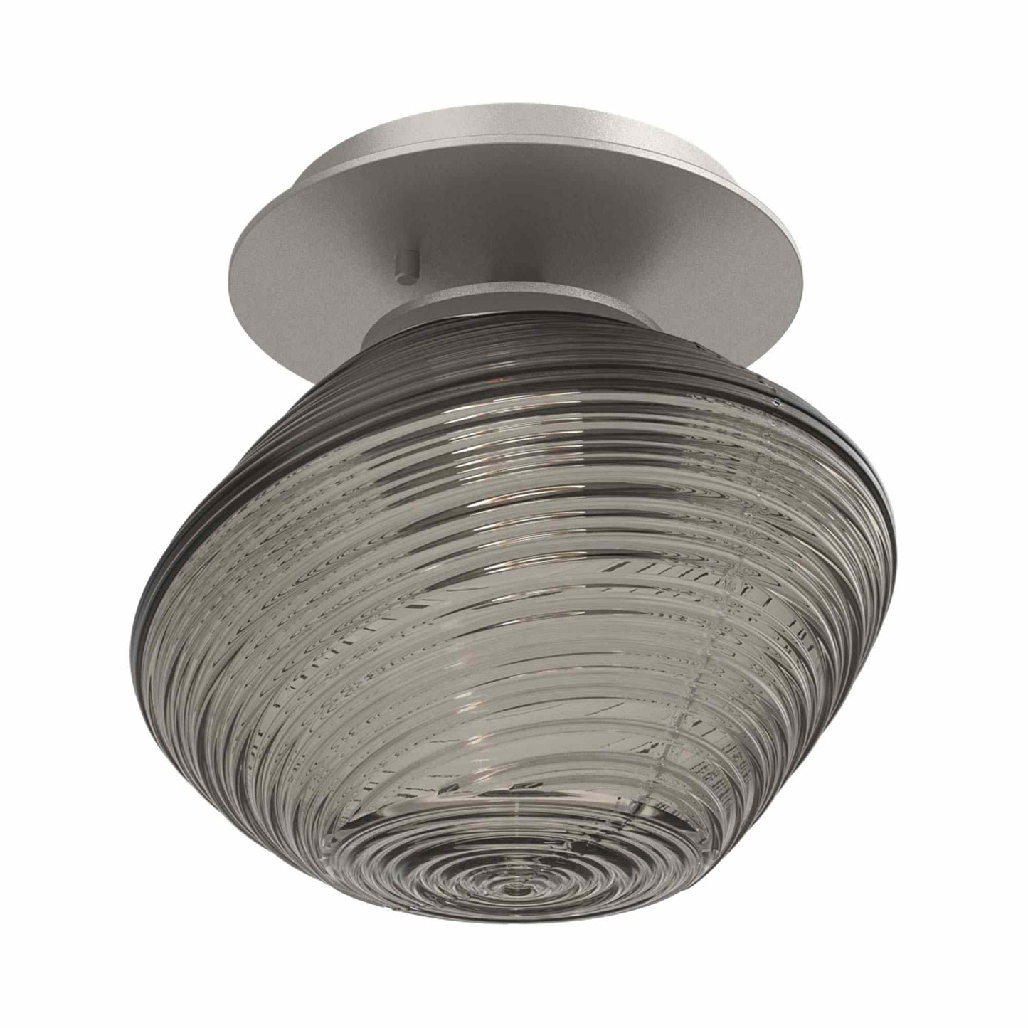 Mesa LED Ceiling / Wall Light in Beige Silver/Smoke Blown Glass.