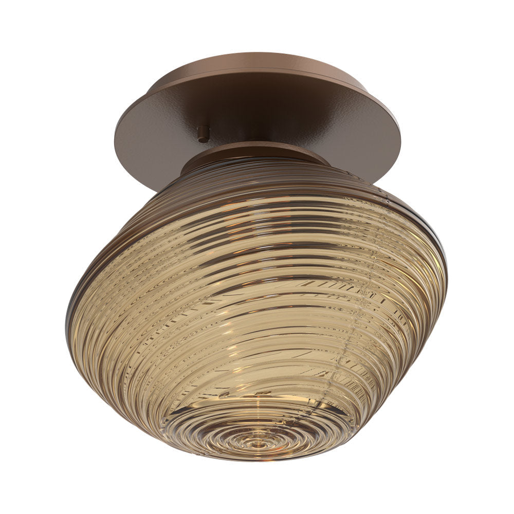 Mesa LED Ceiling / Wall Light in Burnished Bronze/Bronze Blown Glass.