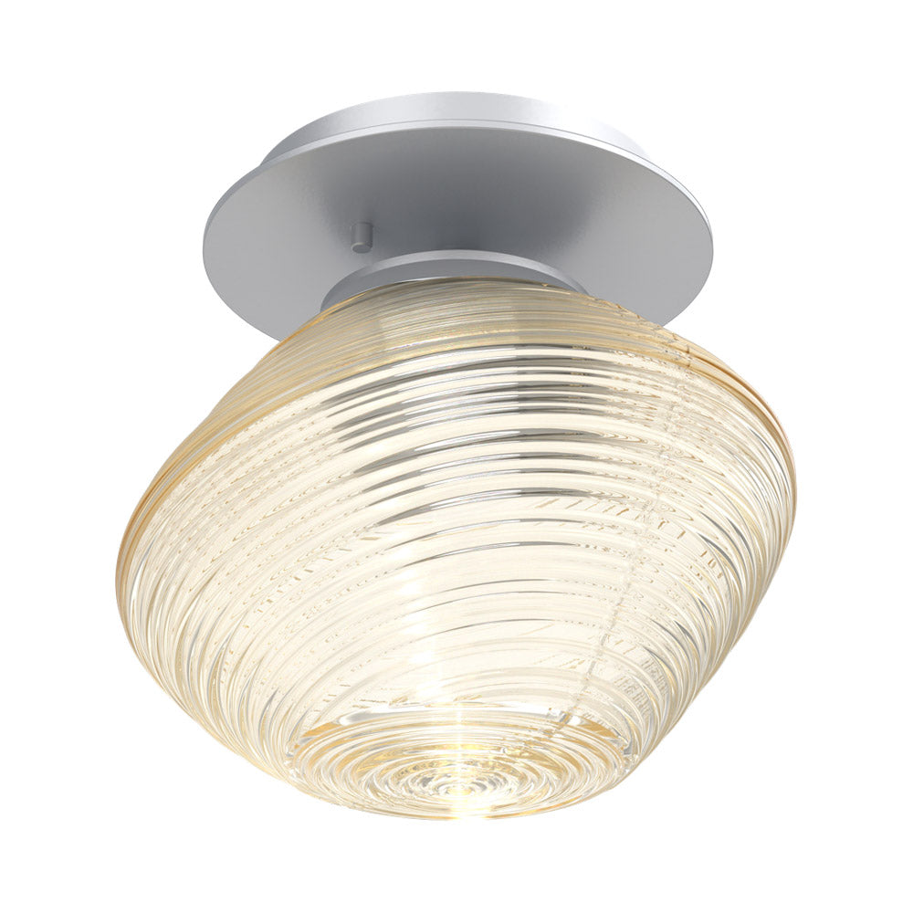 Mesa LED Ceiling / Wall Light in Classic Silver/Amber Blown Glass.