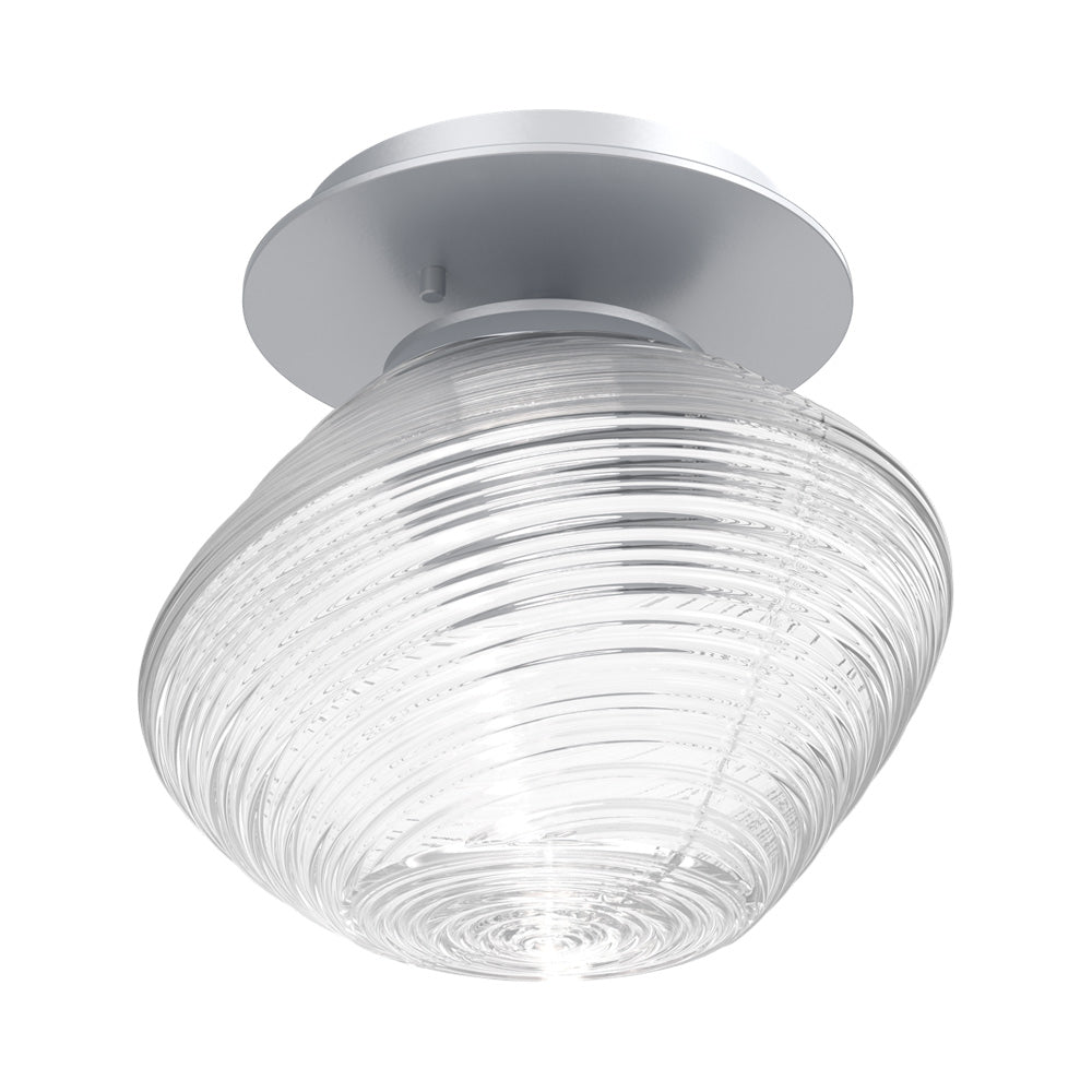 Mesa LED Ceiling / Wall Light in Classic Silver/Clear Blown Glass.