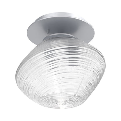 Mesa LED Ceiling / Wall Light in Classic Silver/Clear Blown Glass.