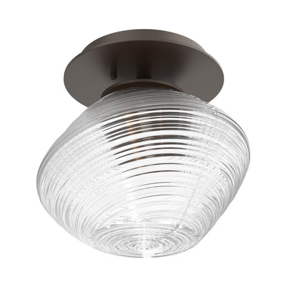 Mesa LED Ceiling / Wall Light in Flat Bronze/Clear Blown Glass.