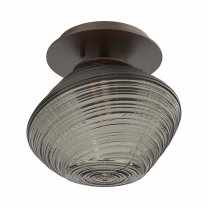 Mesa LED Ceiling / Wall Light in Flat Bronze/Smoke Blown Glass.
