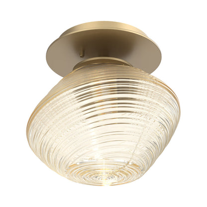 Mesa LED Ceiling / Wall Light in Gilded Brass/Amber Blown Glass.
