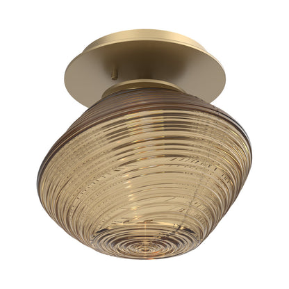 Mesa LED Ceiling / Wall Light in Gilded Brass/Bronze Blown Glass.