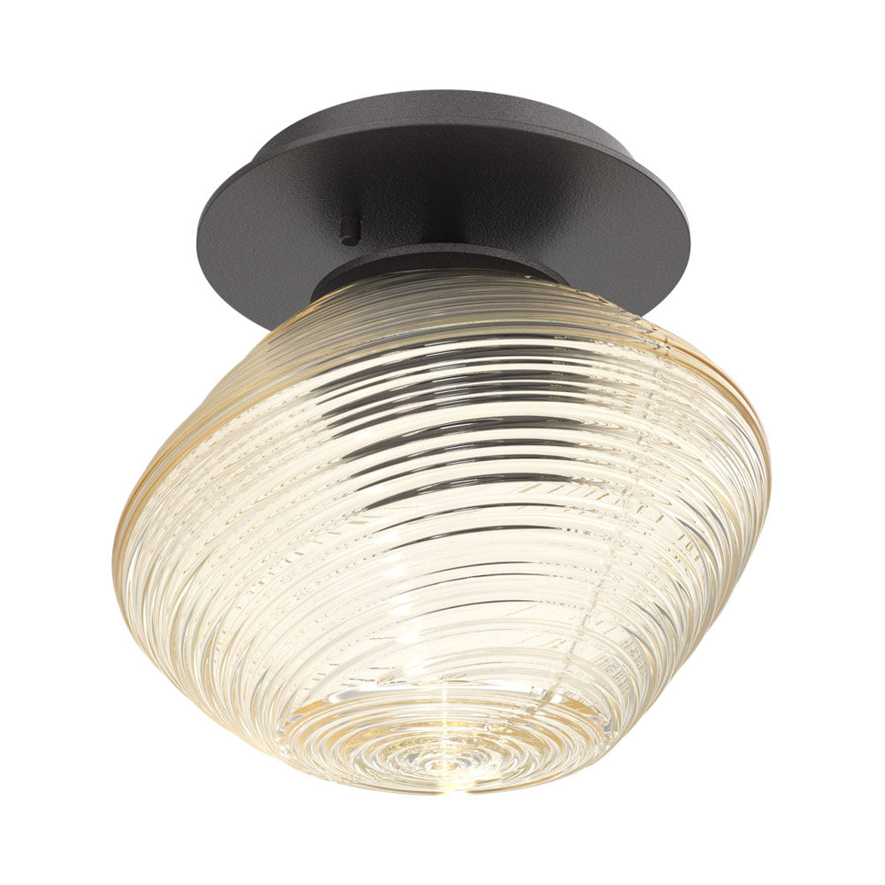 Mesa LED Ceiling / Wall Light in Graphite/Amber Blown Glass.
