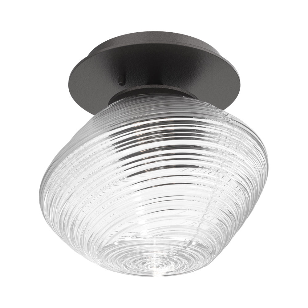 Mesa LED Ceiling / Wall Light in Graphite/Clear Blown Glass.