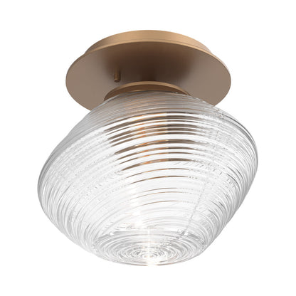 Mesa LED Ceiling / Wall Light in Novel Brass/Clear Blown Glass.