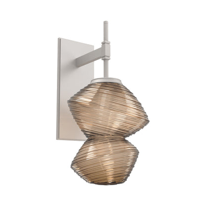 Mesa LED Wall Light in Beige Silver/Bronze Blown Glass.