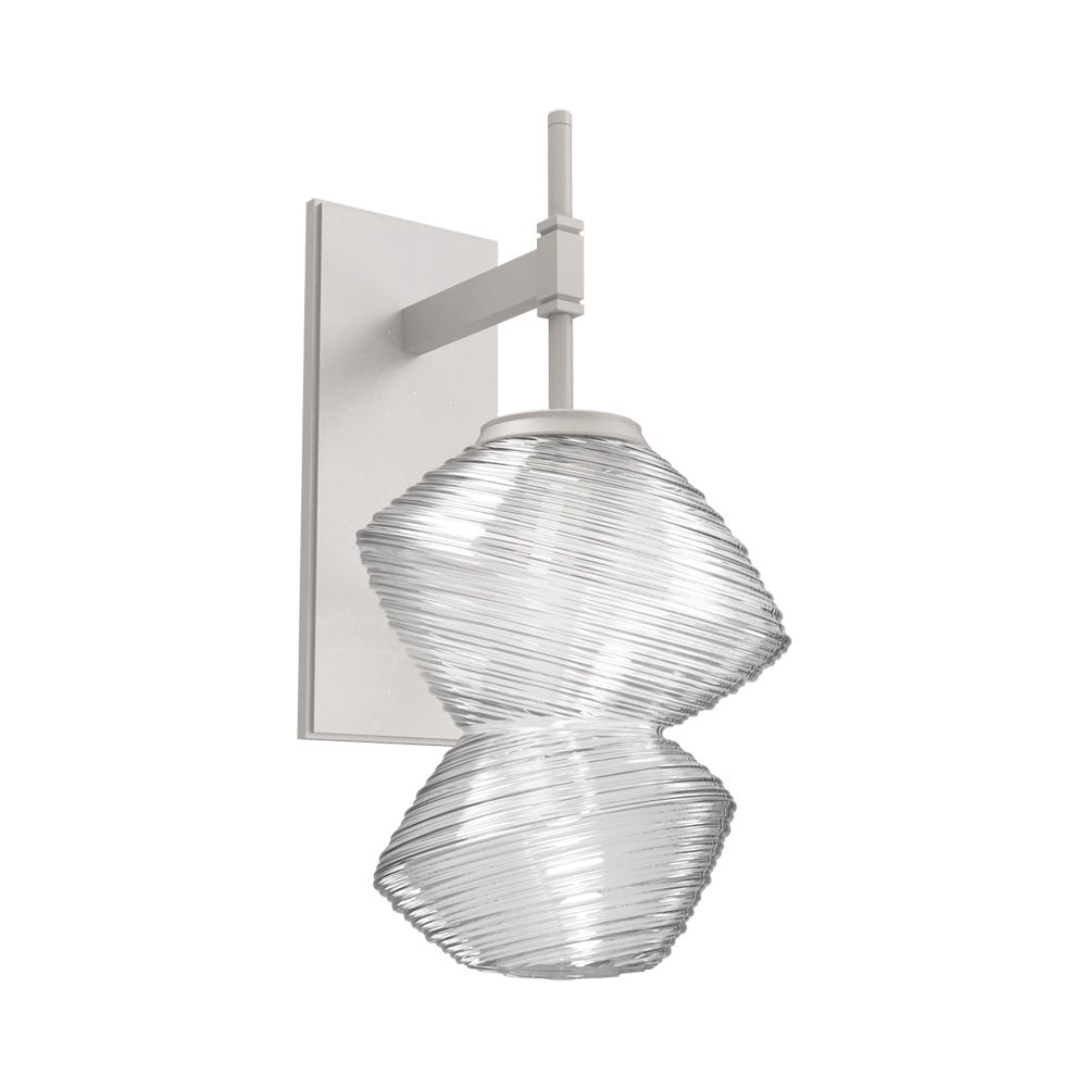 Mesa LED Wall Light in Beige Silver/Clear Blown Glass.