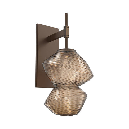 Mesa LED Wall Light in Flat Bronze/Bronze Blown Glass.