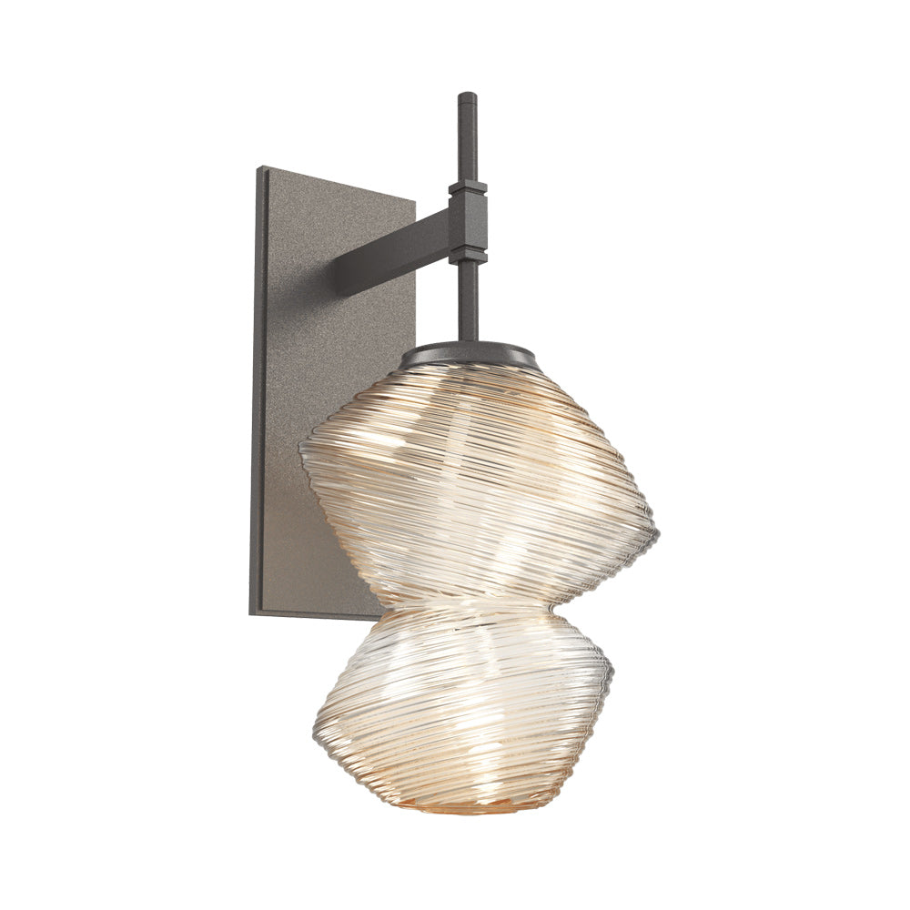 Mesa LED Wall Light in Graphite/Amber Blown Glass.