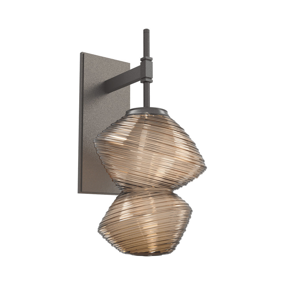 Mesa LED Wall Light in Graphite/Bronze Blown Glass.