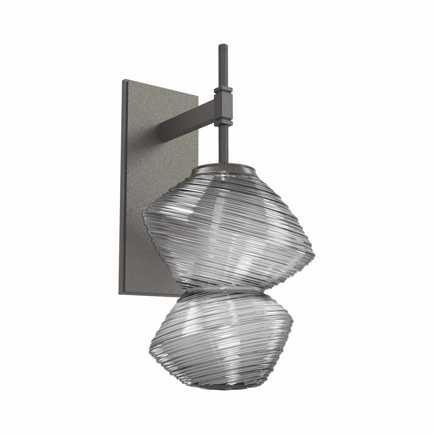 Mesa LED Wall Light in Graphite/Smoke Blown Glass.