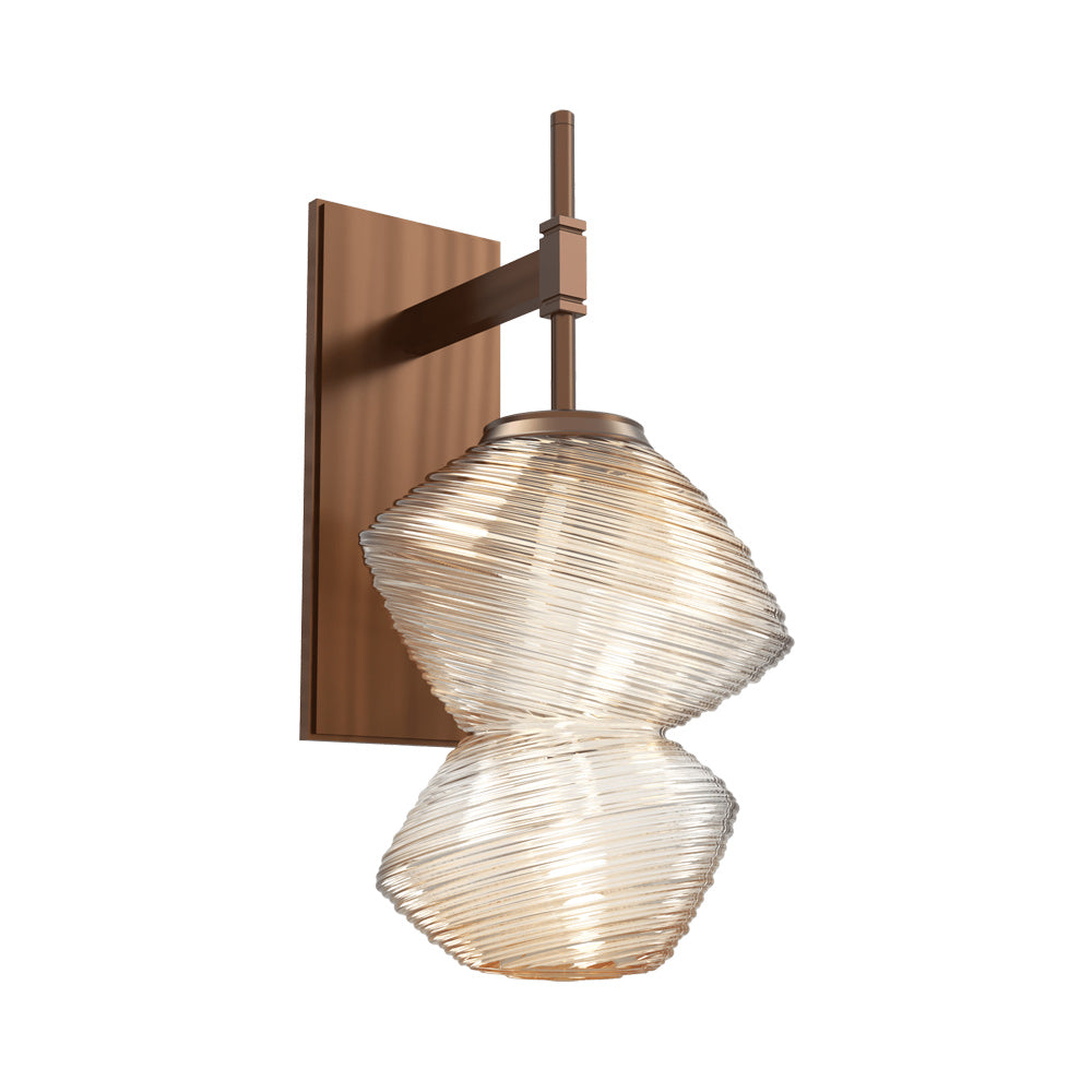 Mesa LED Wall Light in Oil Rubbed Bronze/Amber Blown Glass.