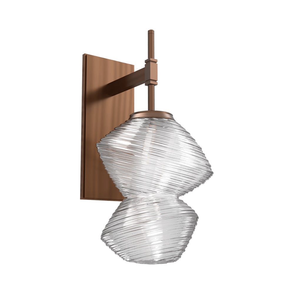 Mesa LED Wall Light in Oil Rubbed Bronze/Clear Blown Glass.