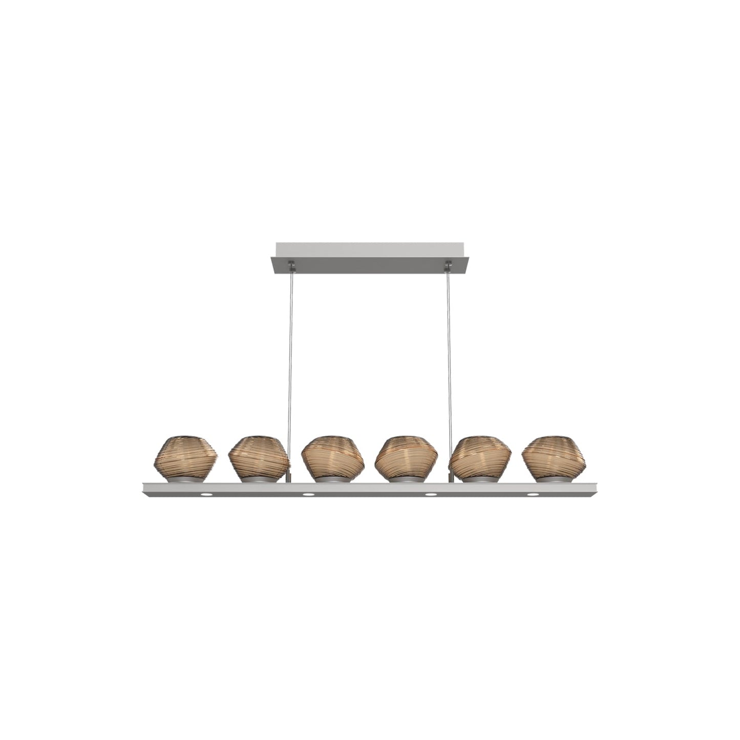 Mesa Linear LED Chandelier in Beige Silver/Bronze Blown Glass (44-Inch).