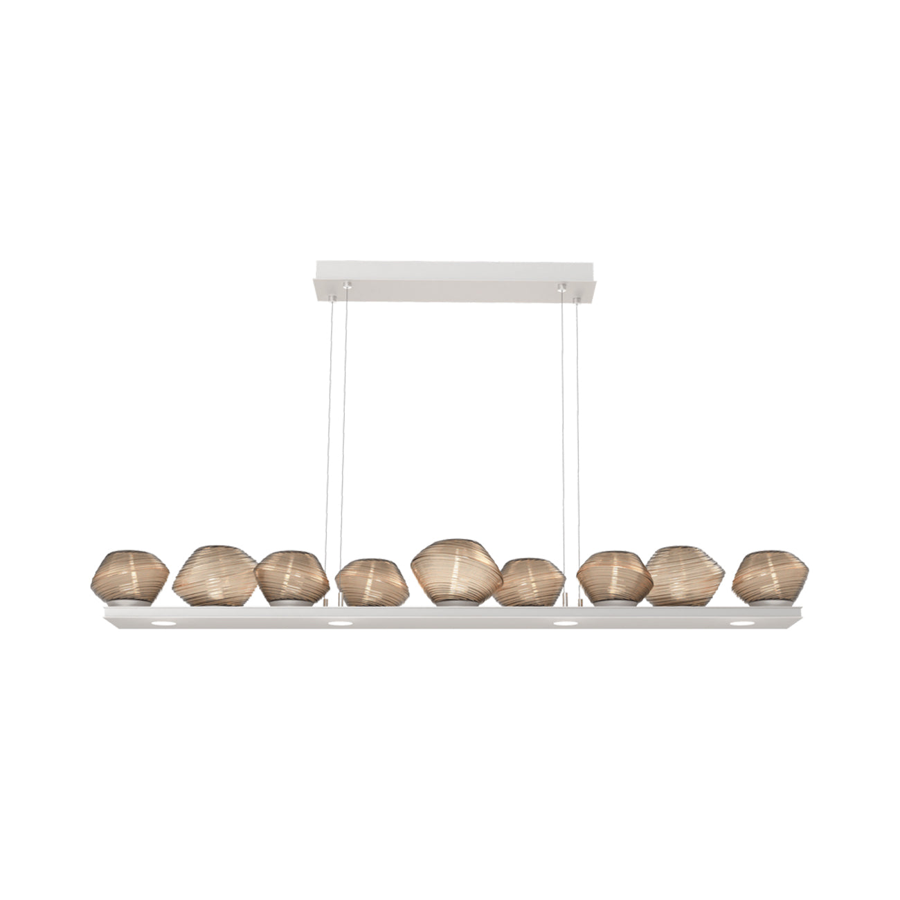 Mesa Linear LED Chandelier in Beige Silver/Bronze Blown Glass (58.9-Inch).