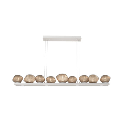 Mesa Linear LED Chandelier in Beige Silver/Bronze Blown Glass (58.9-Inch).
