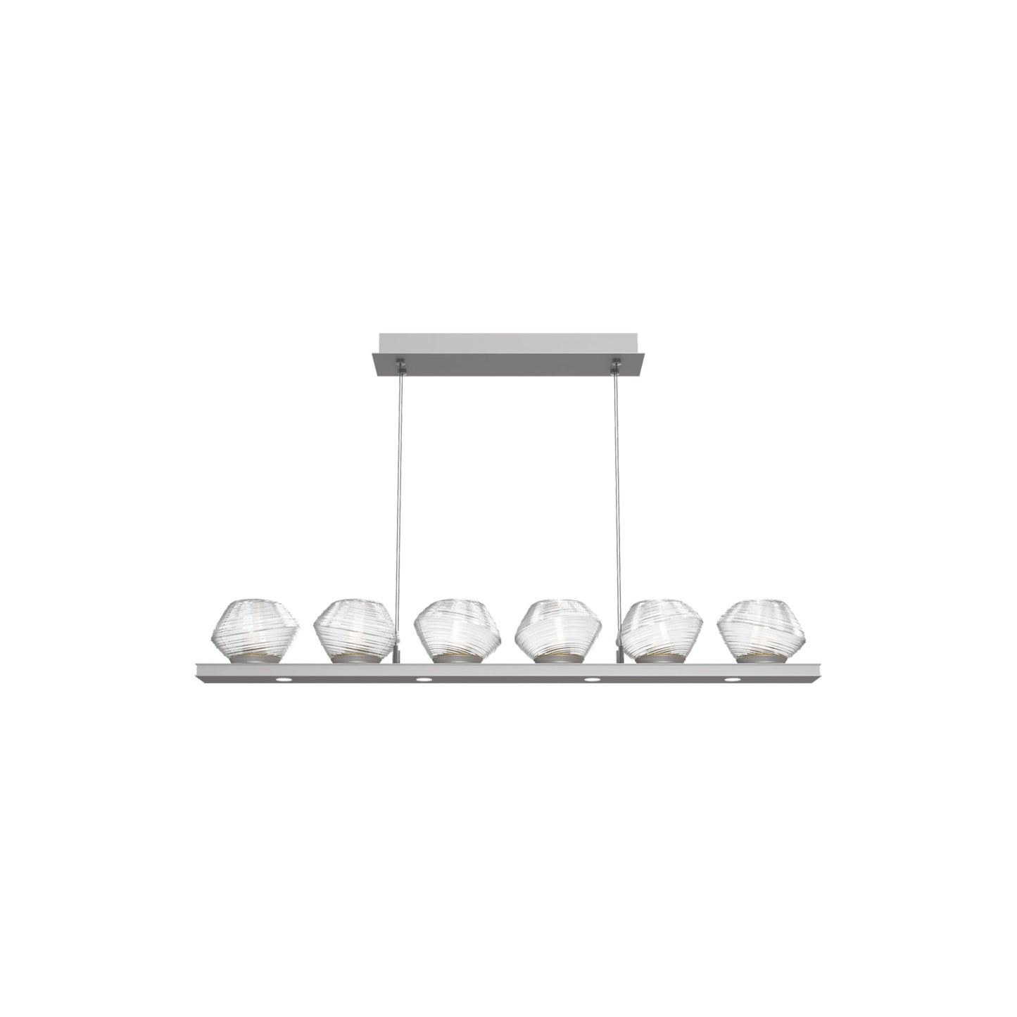 Mesa Linear LED Chandelier in Beige Silver/Clear Blown Glass (44-Inch).