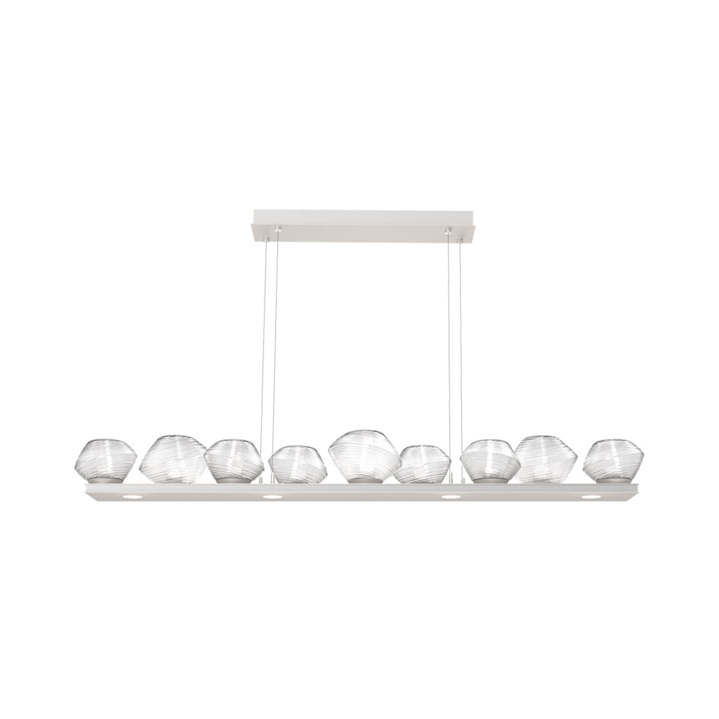 Mesa Linear LED Chandelier in Beige Silver/Clear Blown Glass (58.9-Inch).