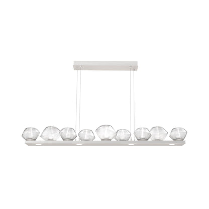 Mesa Linear LED Chandelier in Beige Silver/Clear Blown Glass (58.9-Inch).