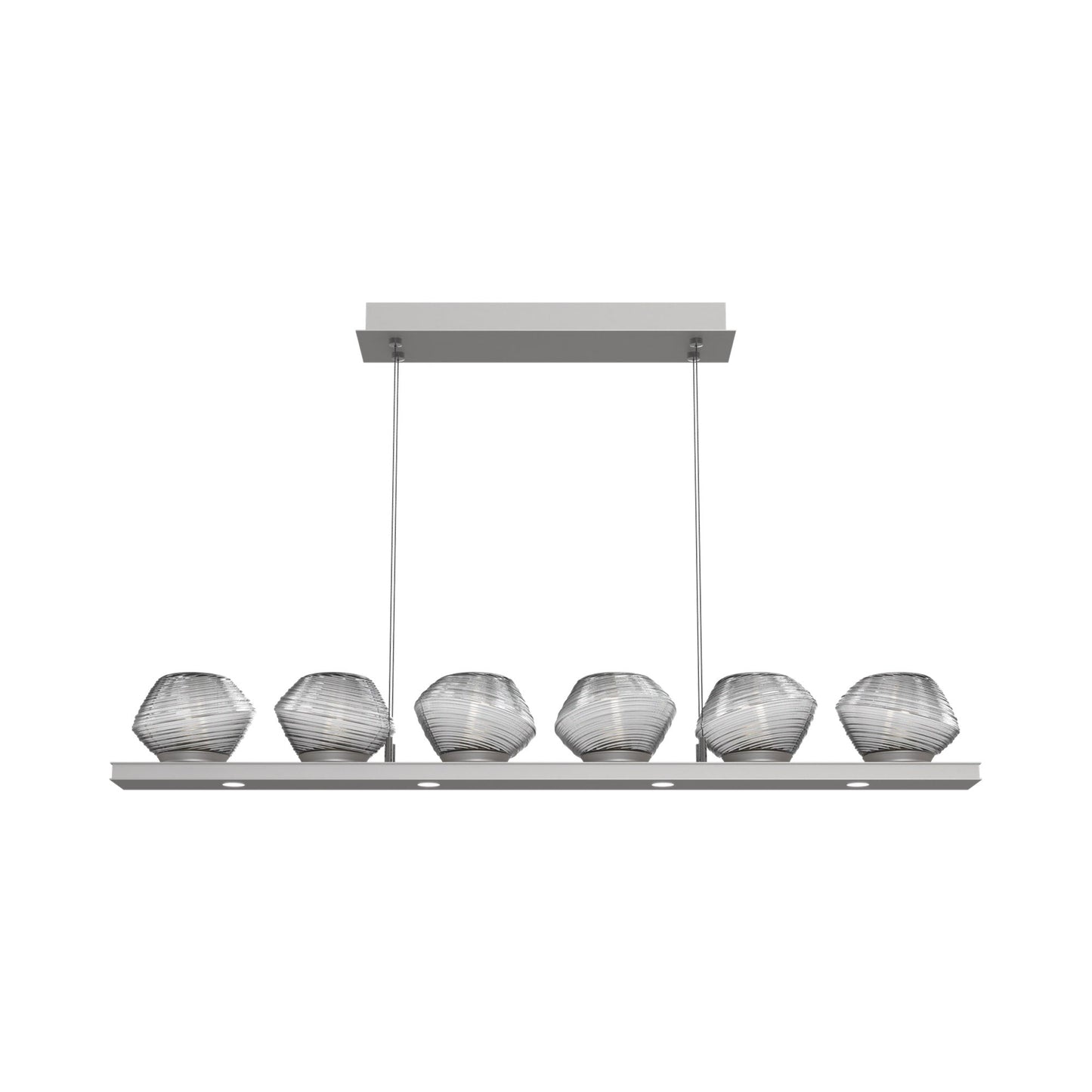 Mesa Linear LED Chandelier in Beige Silver/Smoke Blown Glass (44-Inch).