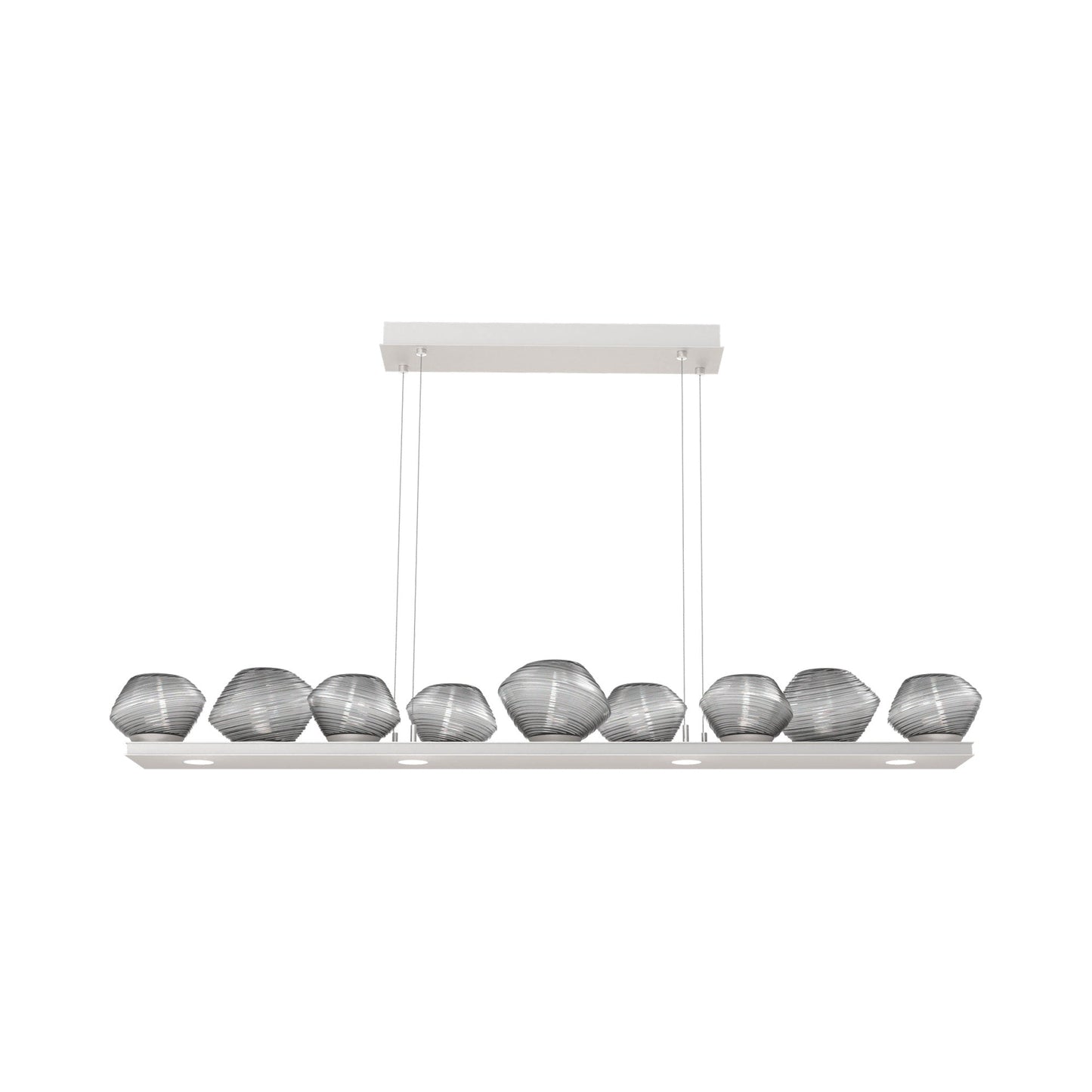 Mesa Linear LED Chandelier in Beige Silver/Smoke Blown Glass (58.9-Inch).