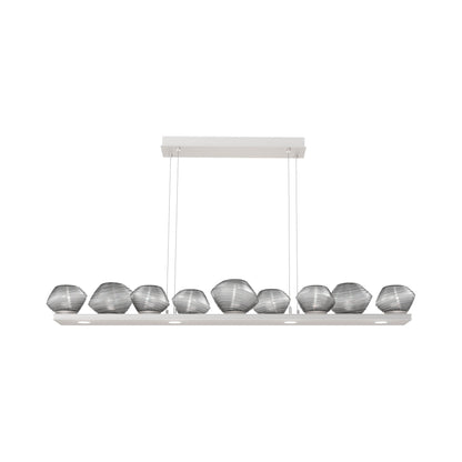 Mesa Linear LED Chandelier in Beige Silver/Smoke Blown Glass (58.9-Inch).