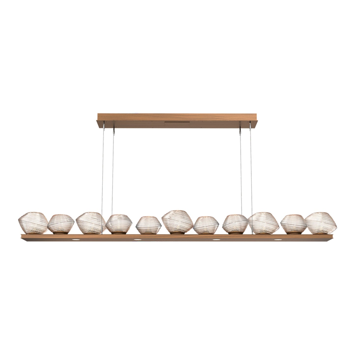 Mesa Linear LED Chandelier in Oil Rubbed Bronze/Amber Blown Glass (75.5-Inch).