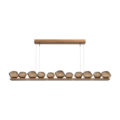 Mesa Linear LED Chandelier in Oil Rubbed Bronze/Bronze Blown Glass (75.5-Inch).