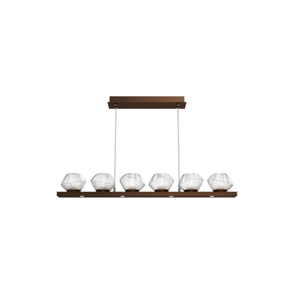 Mesa Linear LED Chandelier in Oil Rubbed Bronze/Clear Blown Glass (44-Inch).