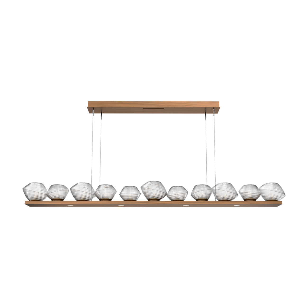 Mesa Linear LED Chandelier in Oil Rubbed Bronze/Clear Blown Glass (75.5-Inch).