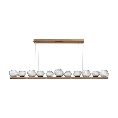 Mesa Linear LED Chandelier in Oil Rubbed Bronze/Clear Blown Glass (75.5-Inch).