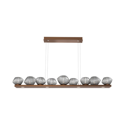 Mesa Linear LED Chandelier in Oil Rubbed Bronze/Smoke Blown Glass (58.9-Inch).