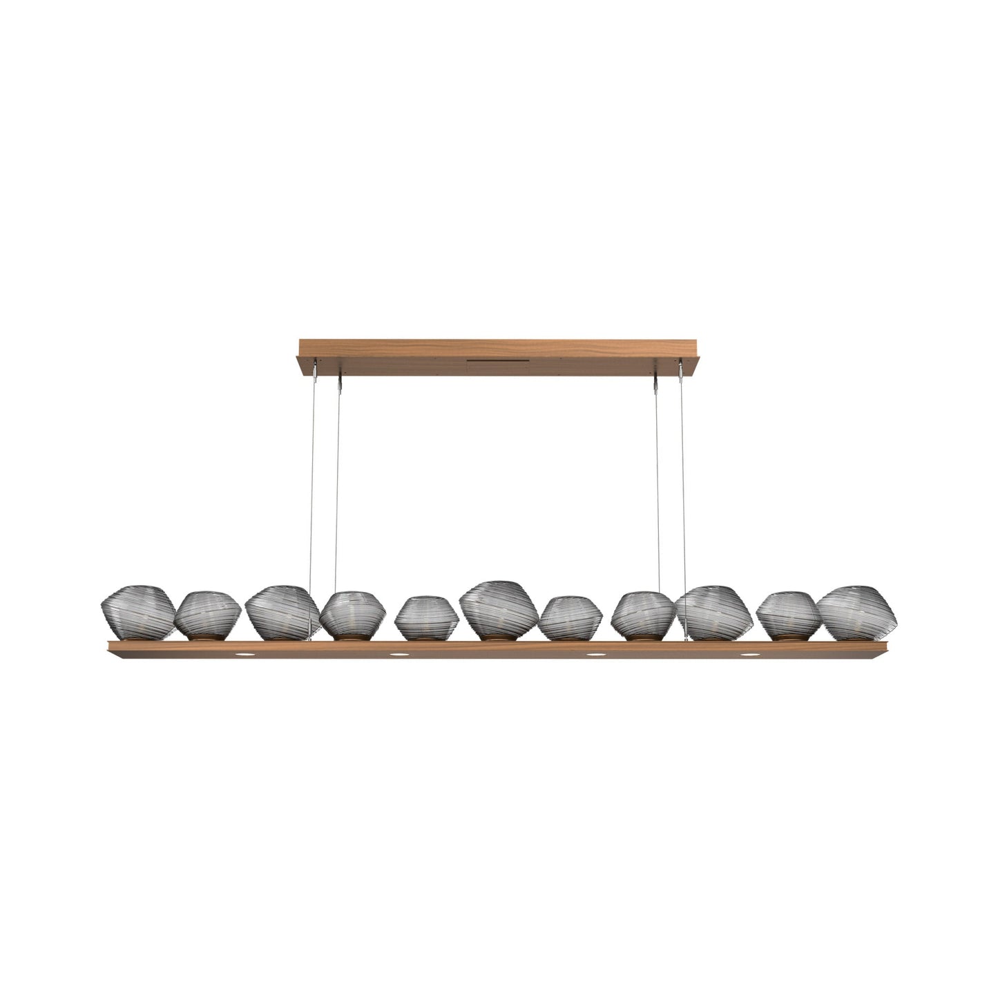 Mesa Linear LED Chandelier in Oil Rubbed Bronze/Smoke Blown Glass (75.5-Inch).