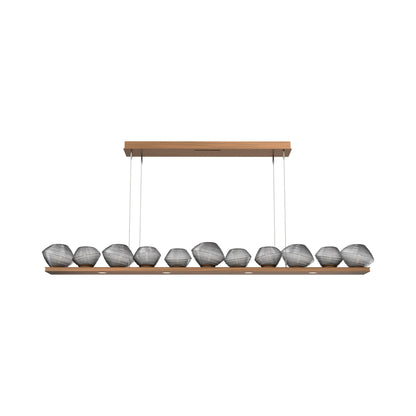 Mesa Linear LED Chandelier in Oil Rubbed Bronze/Smoke Blown Glass (75.5-Inch).