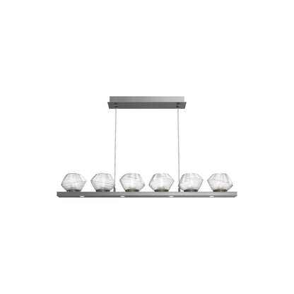 Mesa Linear LED Chandelier in Satin Nickel/Clear Blown Glass (44-Inch).
