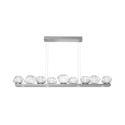 Mesa Linear LED Chandelier in Satin Nickel/Clear Blown Glass (58.9-Inch).
