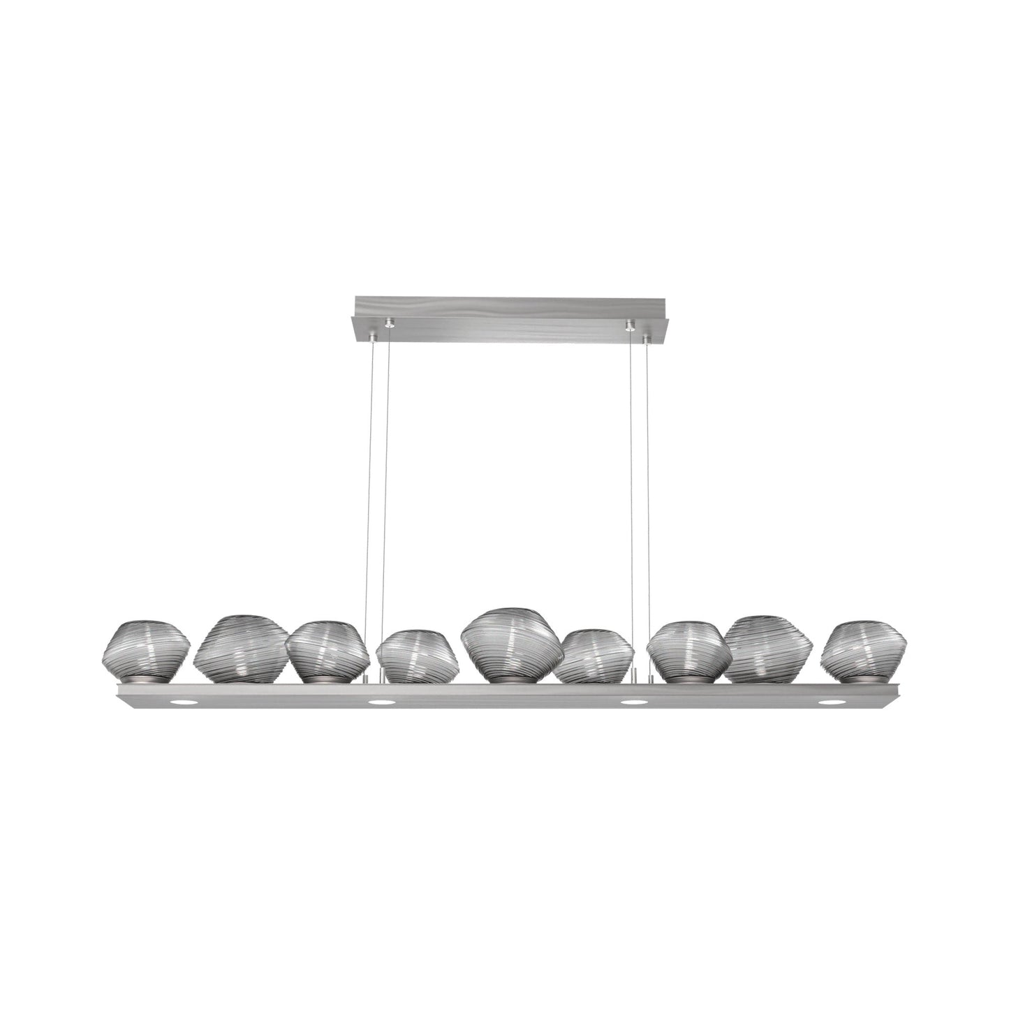 Mesa Linear LED Chandelier in Satin Nickel/Smoke Blown Glass (58.9-Inch).