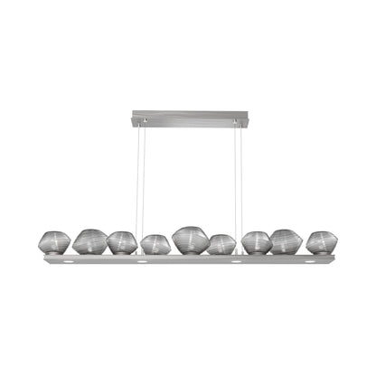 Mesa Linear LED Chandelier in Satin Nickel/Smoke Blown Glass (58.9-Inch).