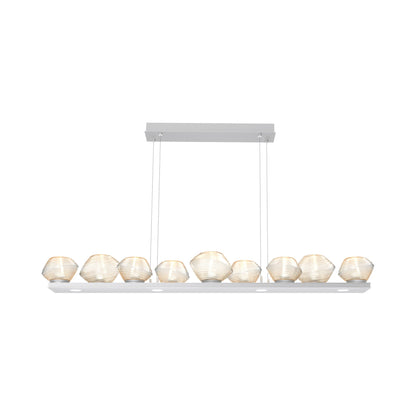Mesa Linear LED Chandelier in Classic Silver/Amber Blown Glass (58.9-Inch).