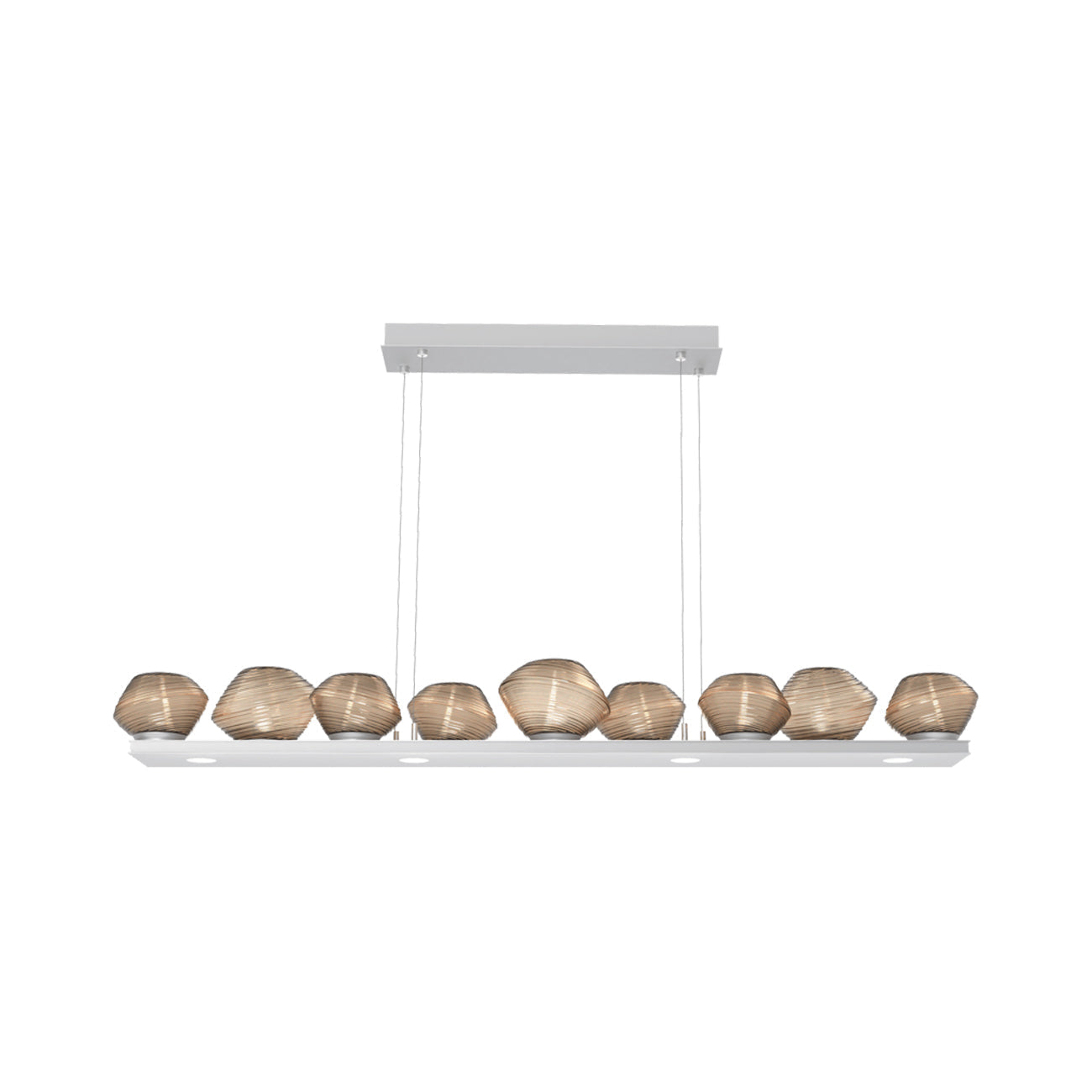 Mesa Linear LED Chandelier in Classic Silver/Bronze Blown Glass (58.9-Inch).