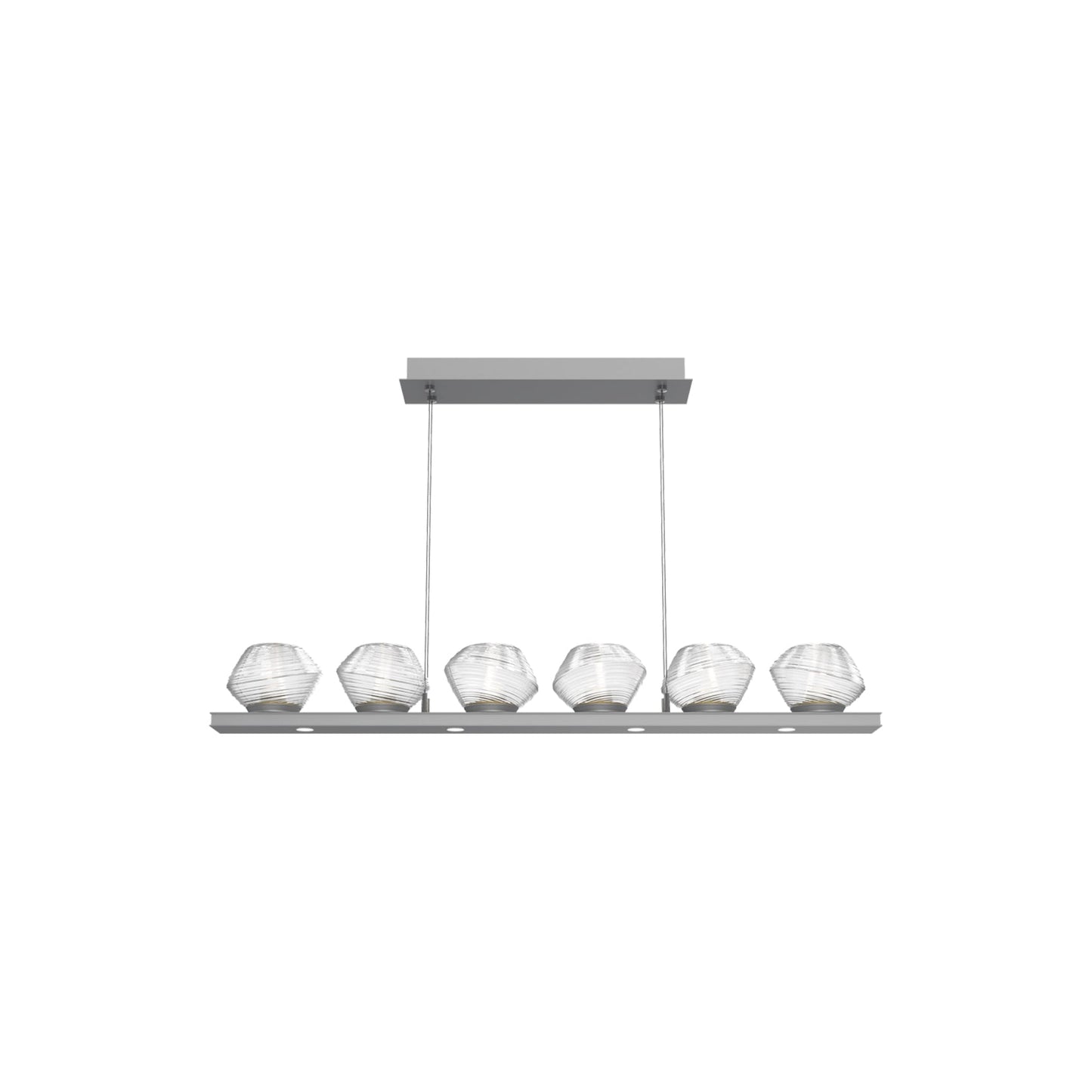 Mesa Linear LED Chandelier in Classic Silver/Clear Blown Glass (44-Inch).