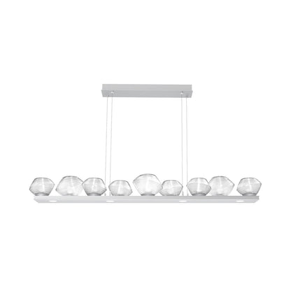 Mesa Linear LED Chandelier in Classic Silver/Clear Blown Glass (58.9-Inch).