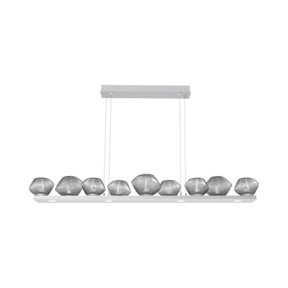 Mesa Linear LED Chandelier in Classic Silver/Smoke Blown Glass (58.9-Inch).