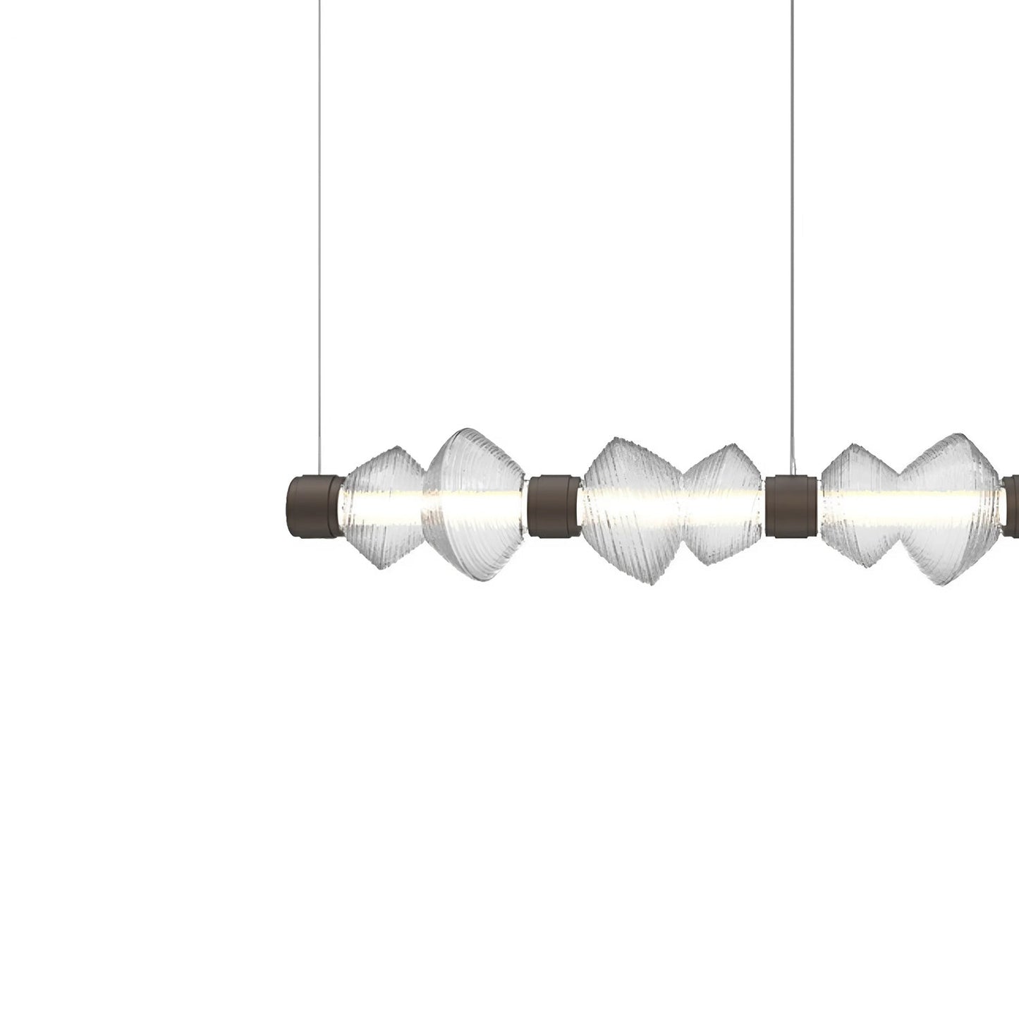 Mesa Mandrel Linear LED Chandelier in Detail.