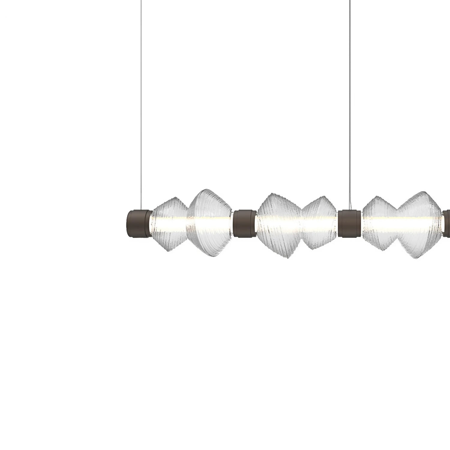Mesa Mandrel Linear LED Chandelier in Detail.
