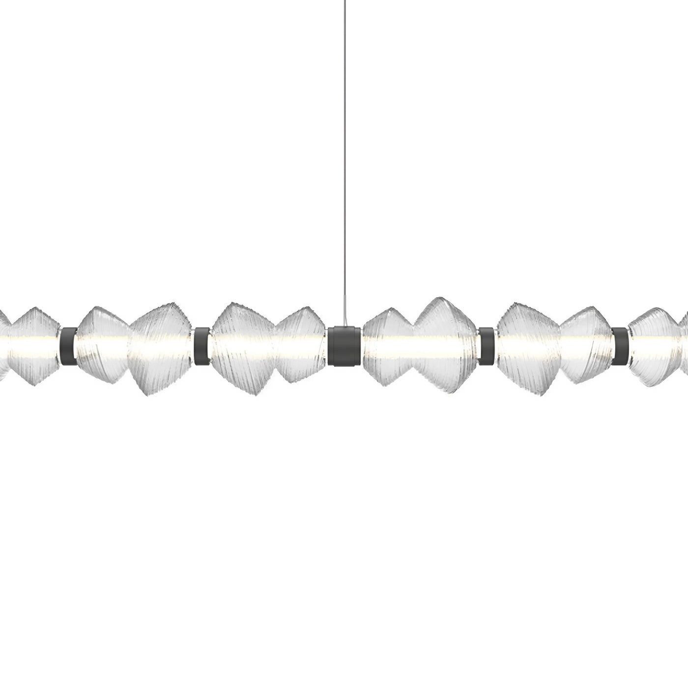 Mesa Mandrel Linear LED Chandelier in Detail.
