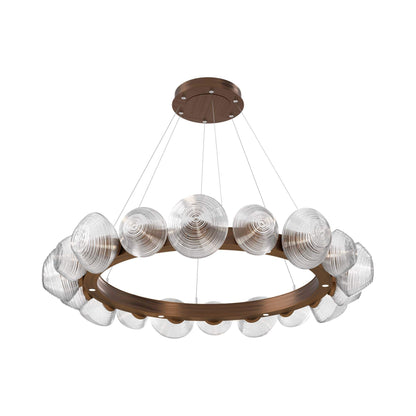 Mesa Radial Ring LED Chandelier in Oil Rubbed Bronze/Clear Blown Glass (47.5-Inch).